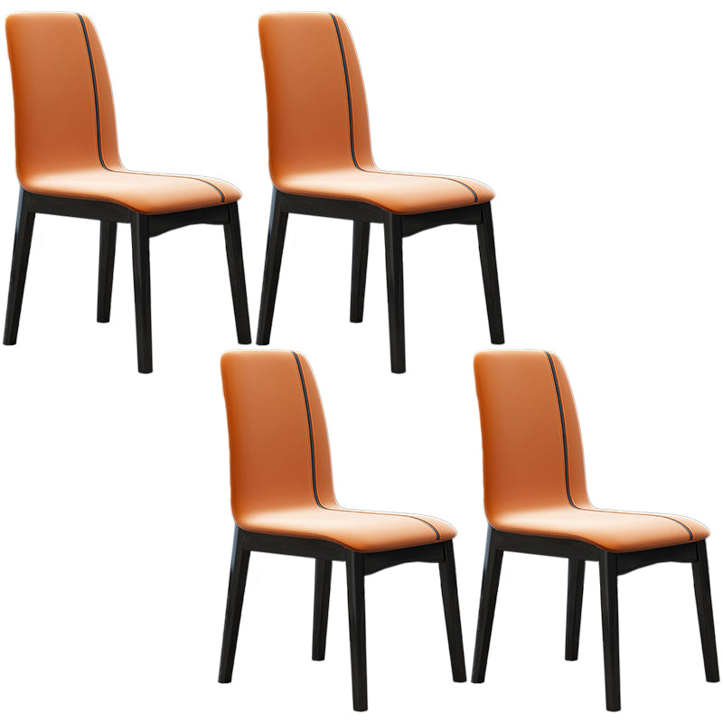 Contemporary Parsons Chair Upholstered Furniture in Matte Finish for Home Orange 4 Piece Set Clearhalo 'Dining Chairs' 'Dining Tables & Seating' 'dining_chair' 'furn' 'furn_dining_chair' 'Furniture' 'Kitchen & Dining Furniture' 5310300