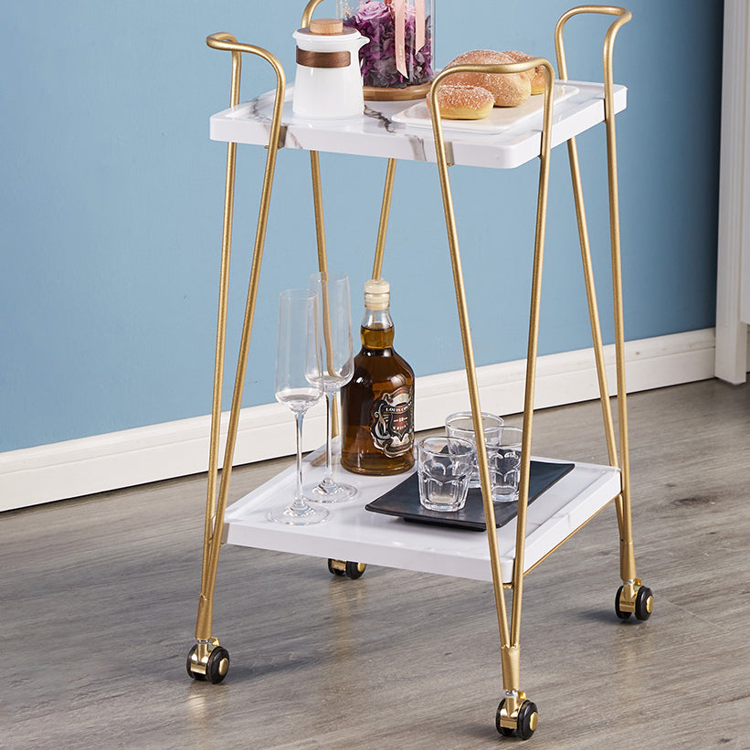 Modern Metal Prep Table Open Storage Rolling Prep Table for Dining Room ...