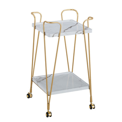 Modern Metal Prep Table Open Storage Rolling Prep Table for Dining Room