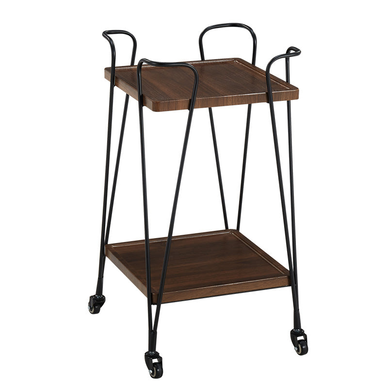 Modern Metal Prep Table Open Storage Rolling Prep Table for Dining Room