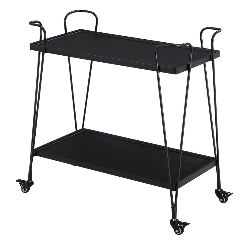 Modern Metal Prep Table Open Storage Rolling Prep Table for Dining Room