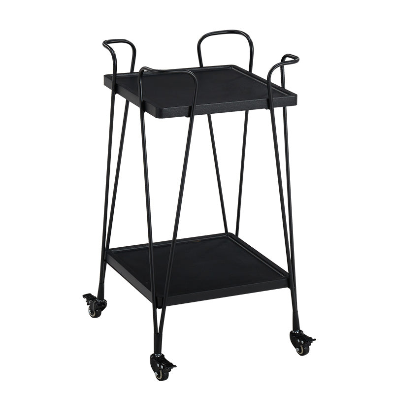 Modern Metal Prep Table Open Storage Rolling Prep Table for Dining Room