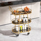 33.46" High Rolling Modern Prep Table Stone Prep Table for Dining Room Clearhalo 'furn' 'furn_kitchen_islands_carts' 'Furniture' 'Kitchen & Dining Furniture' 'Kitchen Islands & Carts' 'kitchen_islands_carts' 5310353