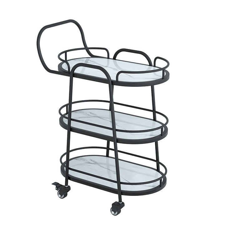 33.46" High Rolling Modern Prep Table Stone Prep Table for Dining Room Textured Black Black Clearhalo 'furn' 'furn_kitchen_islands_carts' 'Furniture' 'Kitchen & Dining Furniture' 'Kitchen Islands & Carts' 'kitchen_islands_carts' 5310359