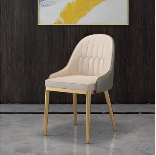 Glam Rectangle Dining Table Set 1/4/5 Pieces White Stone Top Dinette Set 1 Beige Chair Clearhalo 'Dining Room Sets' 'Dining Tables & Seating' 'dining_room_set' 'furn' 'furn_dining_room_set' 'Furniture' 'Kitchen & Dining Furniture' 5310408