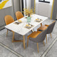 Glam Rectangle Dining Table Set 1/4/5 Pieces White Stone Top Dinette Set Clearhalo 'Dining Room Sets' 'Dining Tables & Seating' 'dining_room_set' 'furn' 'furn_dining_room_set' 'Furniture' 'Kitchen & Dining Furniture' 5310415