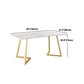 Glam Rectangle Dining Table Set 1/4/5 Pieces White Stone Top Dinette Set Clearhalo 'Dining Room Sets' 'Dining Tables & Seating' 'dining_room_set' 'furn' 'furn_dining_room_set' 'Furniture' 'Kitchen & Dining Furniture' 5310422