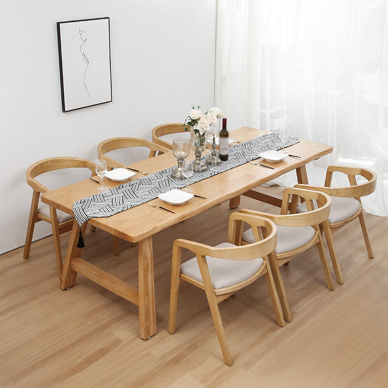 Modern Pine Dining Set 1/4/5/7 Pieces Rectangle Dining Table with Chairs Clearhalo 'Dining Room Sets' 'Dining Tables & Seating' 'dining_room_set' 'furn' 'furn_dining_room_set' 'Furniture' 'Kitchen & Dining Furniture' 5310509