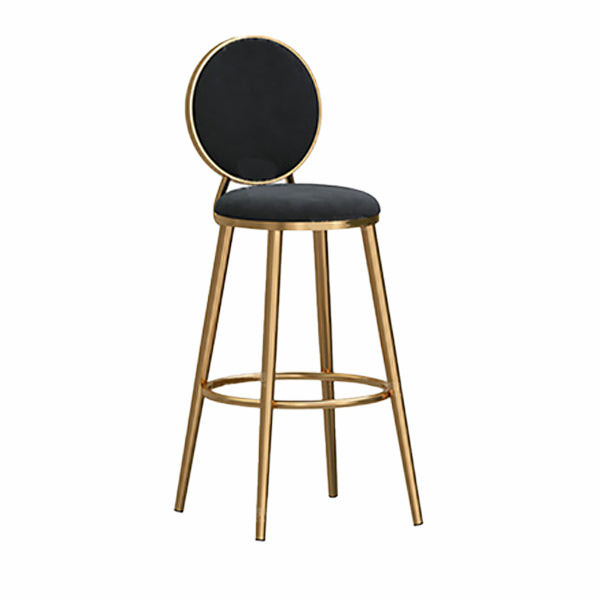 Nordic Glam Style Bar-stool Round Counter Bar-stool with Metal Legs for Home Clearhalo 'Bar Furniture' 'Bar Stools' 'bar_stools' 'furn' 'furn_bar_stools' 'Furniture' 'Kitchen & Dining Furniture' 5310545