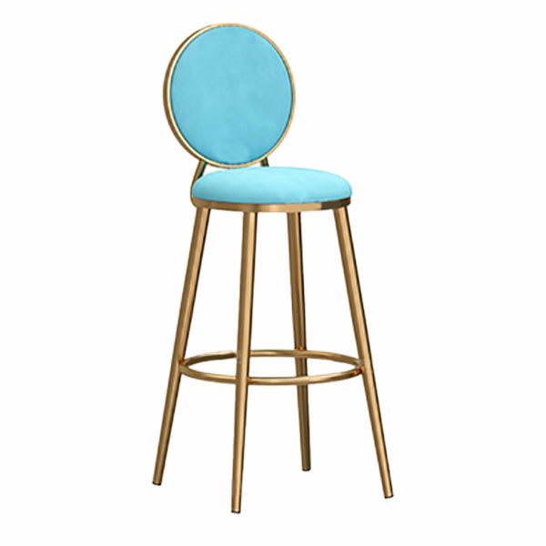 Nordic Glam Style Bar-stool Round Counter Bar-stool with Metal Legs for Home Clearhalo 'Bar Furniture' 'Bar Stools' 'bar_stools' 'furn' 'furn_bar_stools' 'Furniture' 'Kitchen & Dining Furniture' 5310549