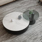 Round Stone Top Coffee Table Mid-Century Modern Cocktail Table Clearhalo 'Coffee & Accent Tables' 'Coffee Tables' 'coffee_tables' 'furn' 'furn_coffee_tables' 'Furniture' 'Living Room Furniture' 5311227