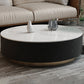 Round Stone Top Coffee Table Mid-Century Modern Cocktail Table Clearhalo 'Coffee & Accent Tables' 'Coffee Tables' 'coffee_tables' 'furn' 'furn_coffee_tables' 'Furniture' 'Living Room Furniture' 5311230