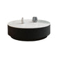 Round Stone Top Coffee Table Mid-Century Modern Cocktail Table Black Clearhalo 'Coffee & Accent Tables' 'Coffee Tables' 'coffee_tables' 'furn' 'furn_coffee_tables' 'Furniture' 'Living Room Furniture' 5311231