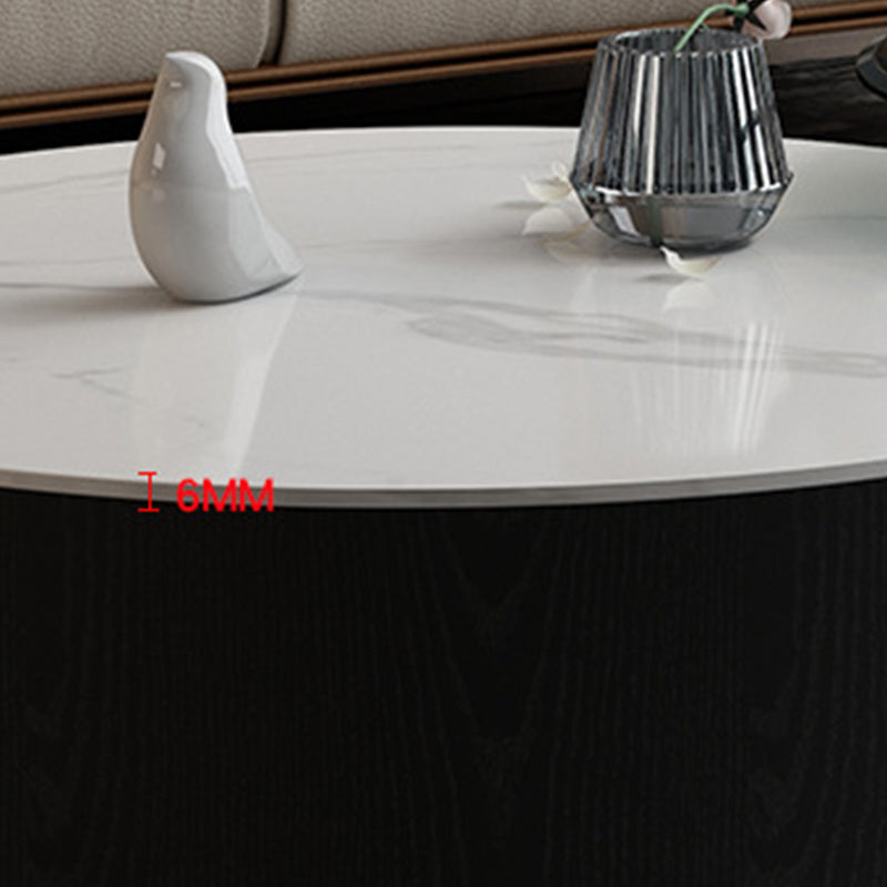 Round Stone Top Coffee Table Mid-Century Modern Cocktail Table Clearhalo 'Coffee & Accent Tables' 'Coffee Tables' 'coffee_tables' 'furn' 'furn_coffee_tables' 'Furniture' 'Living Room Furniture' 5311232