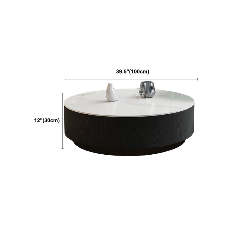 Round Stone Top Coffee Table Mid-Century Modern Cocktail Table Clearhalo 'Coffee & Accent Tables' 'Coffee Tables' 'coffee_tables' 'furn' 'furn_coffee_tables' 'Furniture' 'Living Room Furniture' 5311240