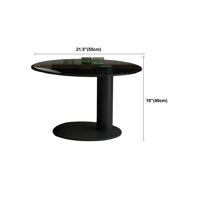 Round Stone Top Coffee Table Mid-Century Modern Cocktail Table Clearhalo 'Coffee & Accent Tables' 'Coffee Tables' 'coffee_tables' 'furn' 'furn_coffee_tables' 'Furniture' 'Living Room Furniture' 5311241