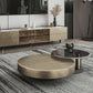 Mid-Century Modern Round Coffee Table Metal Cocktail Table in Distressed Finish Clearhalo 'Coffee & Accent Tables' 'Coffee Tables' 'coffee_tables' 'furn' 'furn_coffee_tables' 'Furniture' 'Living Room Furniture' 5311246