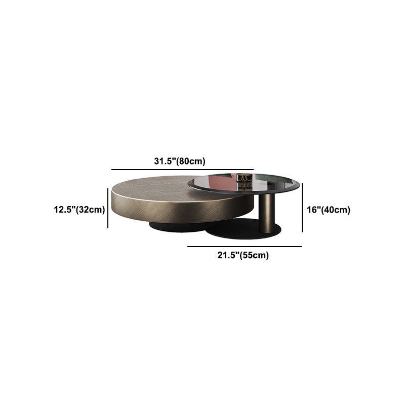 Mid-Century Modern Round Coffee Table Metal Cocktail Table in Distressed Finish Clearhalo 'Coffee & Accent Tables' 'Coffee Tables' 'coffee_tables' 'furn' 'furn_coffee_tables' 'Furniture' 'Living Room Furniture' 5311263