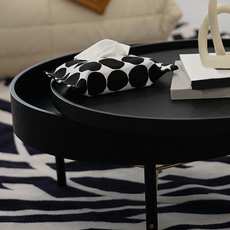 Scandinavian Round 1 Single Coffee Table Solid Wood Cocktail Table Clearhalo 'Coffee & Accent Tables' 'Coffee Tables' 'coffee_tables' 'furn' 'furn_coffee_tables' 'Furniture' 'Living Room Furniture' 5311274