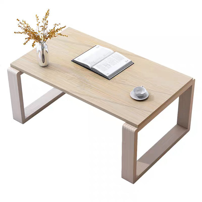 Sled Wooden Coffee Table Nordic Rectangular Single Cocktail Table, 15.75" D x 15.75" H Beige Clearhalo 'Coffee & Accent Tables' 'Coffee Tables' 'coffee_tables' 'furn' 'furn_coffee_tables' 'Furniture' 'Living Room Furniture' 5311305