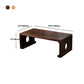 Natural/Brown Rectangular Coffee Table 11.81" High Wooden Cocktail Table