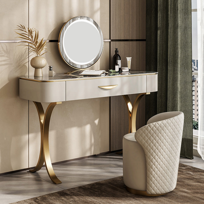 ベッドルームメイクアップバニティ31.5 "/35.4" /39.4 "幅、緑/青い石のトップドレッサー