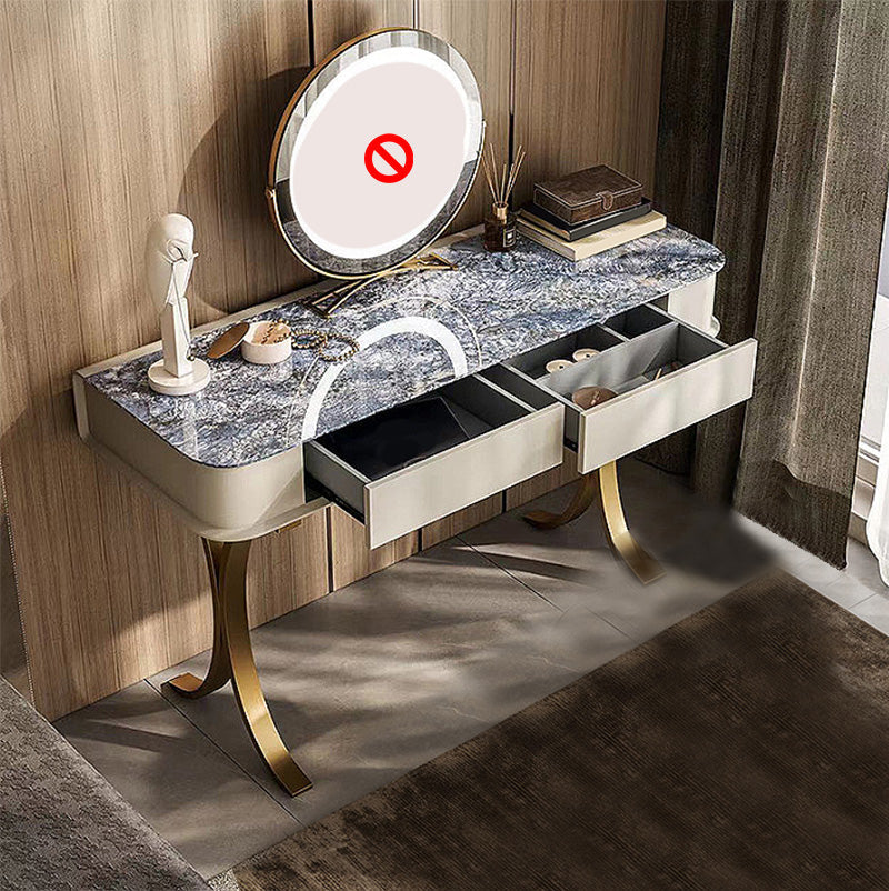 ベッドルームメイクアップバニティ31.5 "/35.4" /39.4 "幅、緑/青い石のトップドレッサー