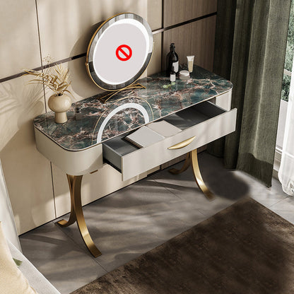 ベッドルームメイクアップバニティ31.5 "/35.4" /39.4 "幅、緑/青い石のトップドレッサー