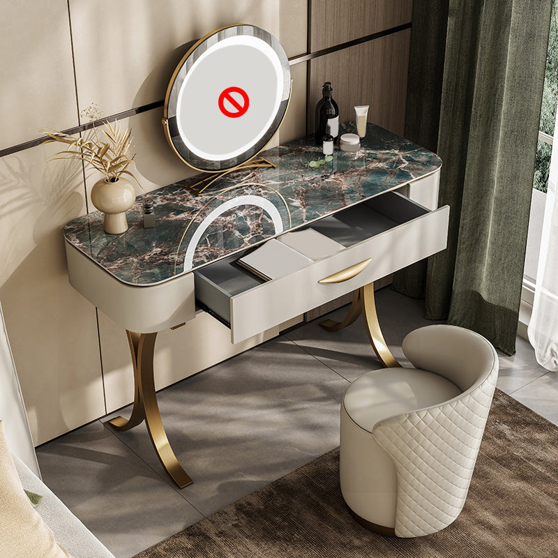 ベッドルームメイクアップバニティ31.5 "/35.4" /39.4 "幅、緑/青い石のトップドレッサー