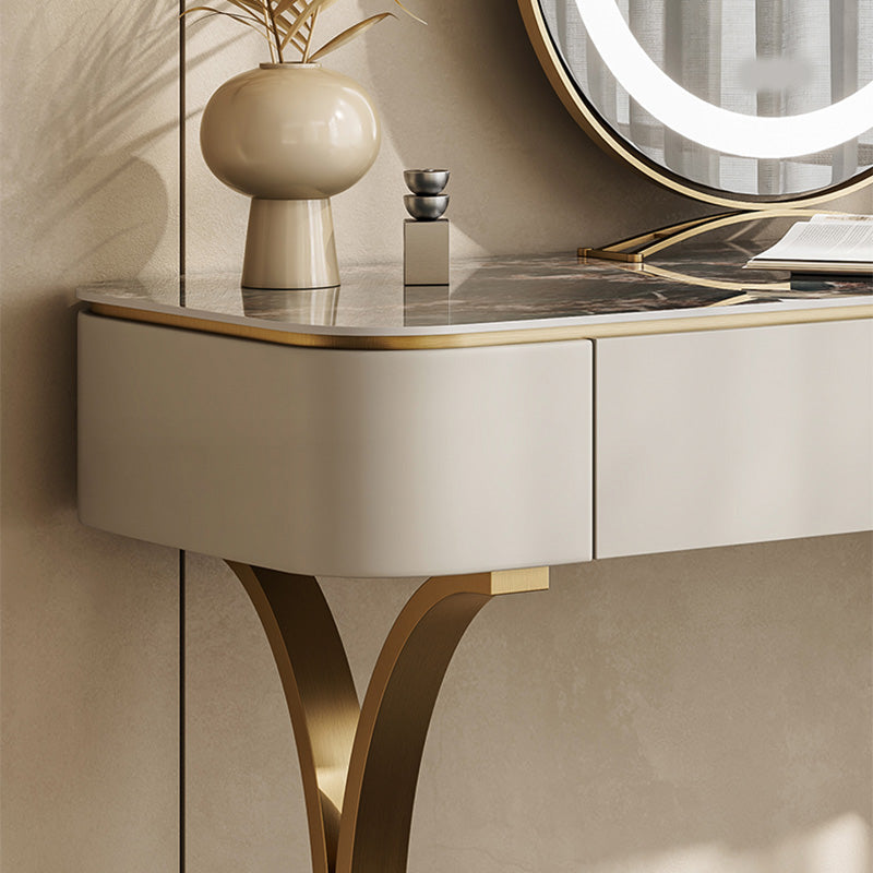 ベッドルームメイクアップバニティ31.5 "/35.4" /39.4 "幅、緑/青い石のトップドレッサー