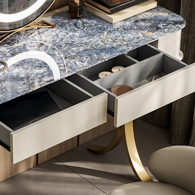 29,53 "hoher Waschtisch mit Stuhl, 2 Schubladen Make -up -Eitelkeitsverkederstisch