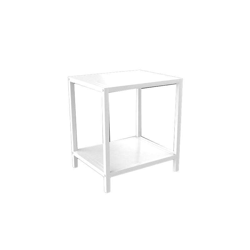 Modern Style with Storage Rack White/black Metal Iron Nightstand 16"L x 12"W x 20"H White Clearhalo 'Bedroom Furniture' 'furn' 'furn_night_stand' 'Furniture' 'night_stand' 'Nightstands' 5311447