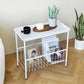 Modern Style with Storage Rack White/black Metal Iron Nightstand 20"L x 10"W x 22"H White Clearhalo 'Bedroom Furniture' 'furn' 'furn_night_stand' 'Furniture' 'night_stand' 'Nightstands' 5311448