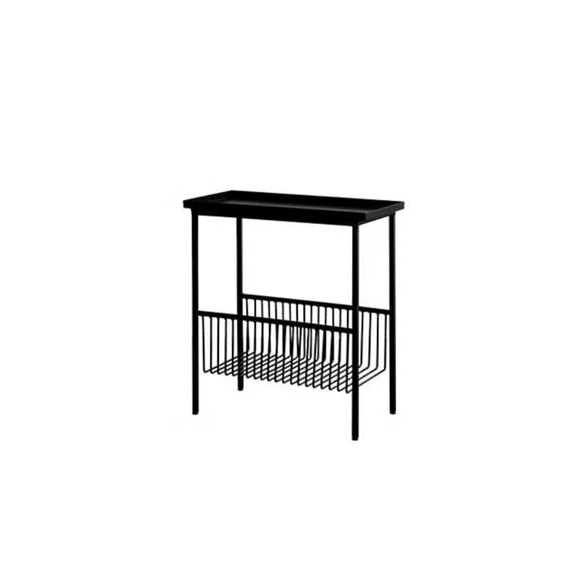 Modern Style with Storage Rack White/black Metal Iron Nightstand Clearhalo 'Bedroom Furniture' 'furn' 'furn_night_stand' 'Furniture' 'night_stand' 'Nightstands' 5311457