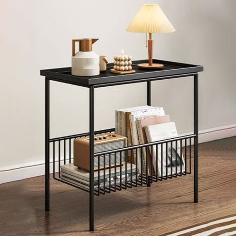 Modern Style with Storage Rack White/black Metal Iron Nightstand Clearhalo 'Bedroom Furniture' 'furn' 'furn_night_stand' 'Furniture' 'night_stand' 'Nightstands' 5311462