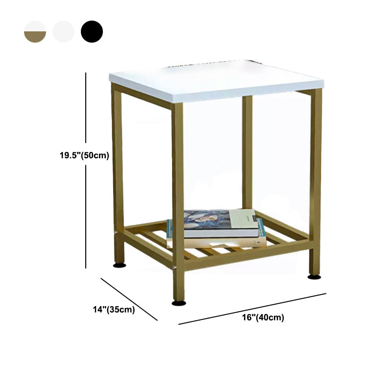 Modern Style with Storage Rack White/black Metal Iron Nightstand Clearhalo 'Bedroom Furniture' 'furn' 'furn_night_stand' 'Furniture' 'night_stand' 'Nightstands' 5311466