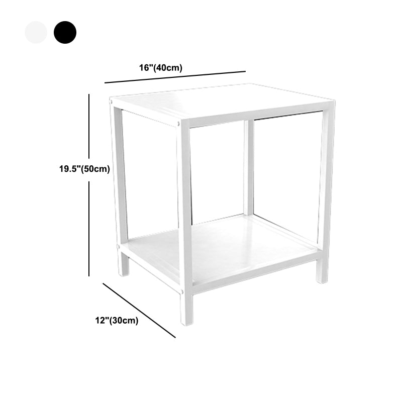 Modern Style with Storage Rack White/black Metal Iron Nightstand Clearhalo 'Bedroom Furniture' 'furn' 'furn_night_stand' 'Furniture' 'night_stand' 'Nightstands' 5311467