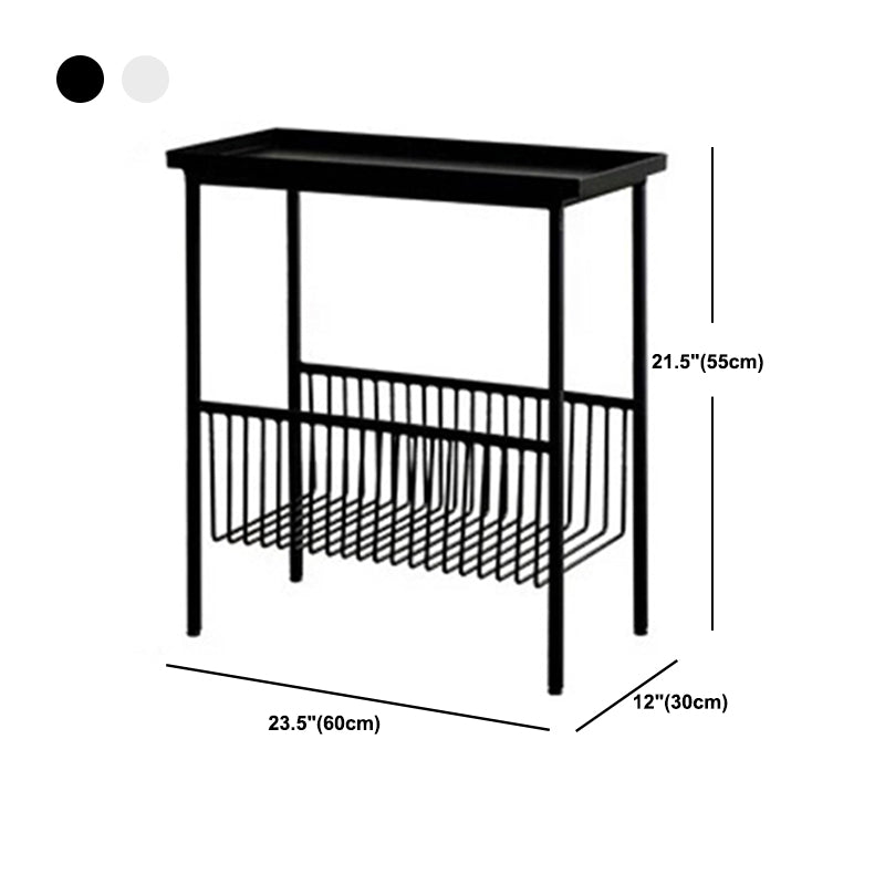 Modern Style with Storage Rack White/black Metal Iron Nightstand Clearhalo 'Bedroom Furniture' 'furn' 'furn_night_stand' 'Furniture' 'night_stand' 'Nightstands' 5311469