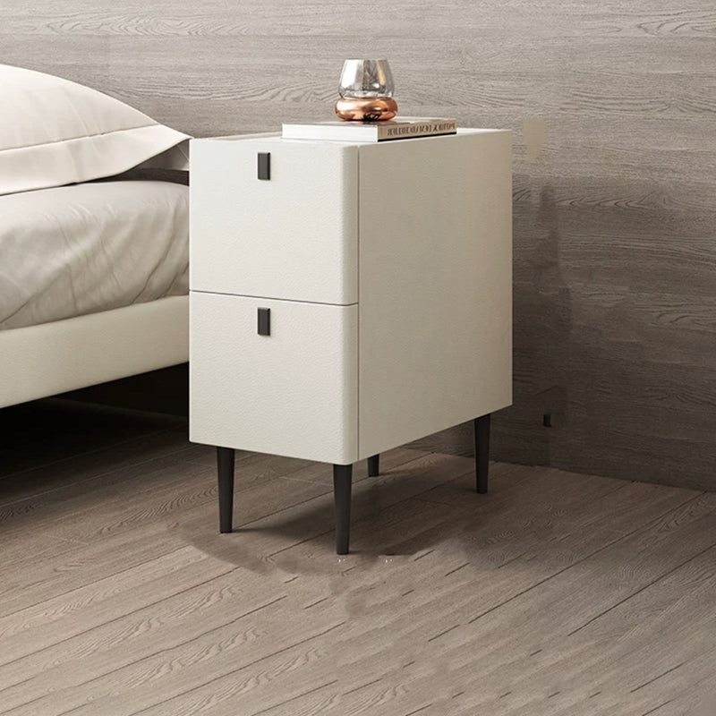Modern Style Leather Polychromatic Choice of Black Cabinet Leg Nightstand Beige Clearhalo 'Bedroom Furniture' 'furn' 'furn_night_stand' 'Furniture' 'night_stand' 'Nightstands' 5311511