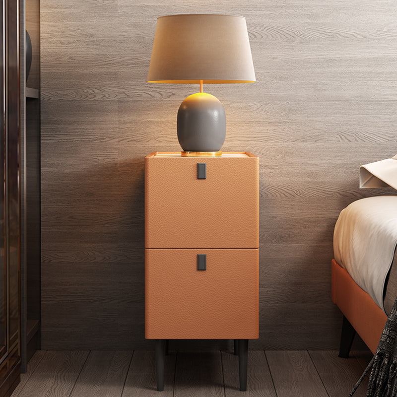 Modern Style Leather Polychromatic Choice of Black Cabinet Leg Nightstand Clearhalo 'Bedroom Furniture' 'furn' 'furn_night_stand' 'Furniture' 'night_stand' 'Nightstands' 5311516