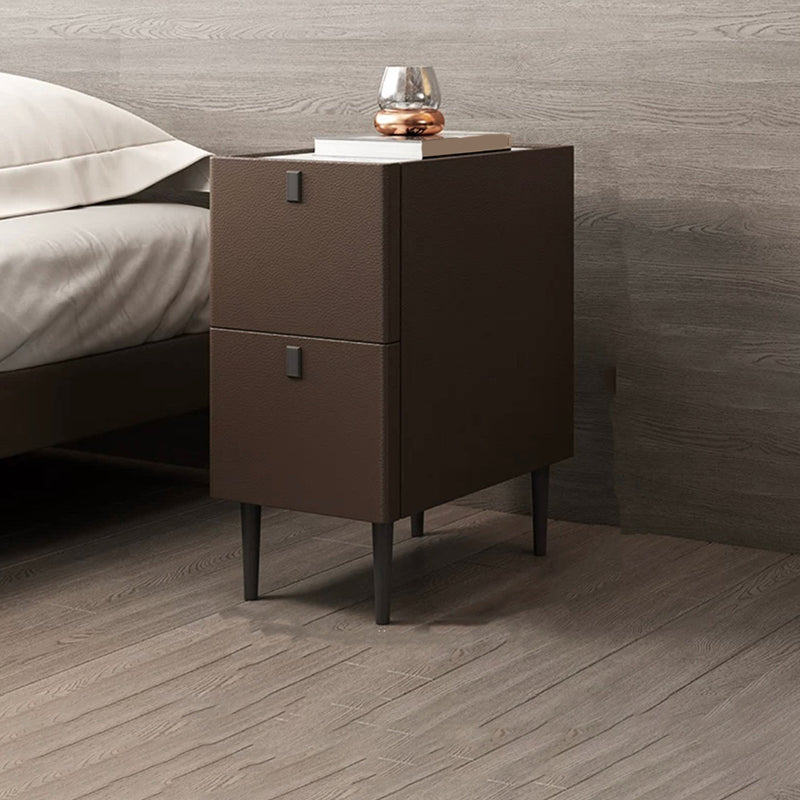 Modern Style Leather Polychromatic Choice of Black Cabinet Leg Nightstand Coffee Clearhalo 'Bedroom Furniture' 'furn' 'furn_night_stand' 'Furniture' 'night_stand' 'Nightstands' 5311527