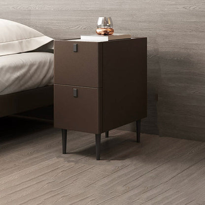 Modern Style Leather Polychromatic Choice of Black Cabinet Leg Nightstand Coffee Clearhalo 'Bedroom Furniture' 'furn' 'furn_night_stand' 'Furniture' 'night_stand' 'Nightstands' 5311527
