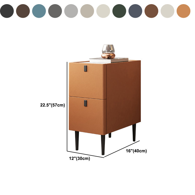 Modern Style Leather Polychromatic Choice of Black Cabinet Leg Nightstand Clearhalo 'Bedroom Furniture' 'furn' 'furn_night_stand' 'Furniture' 'night_stand' 'Nightstands' 5311528