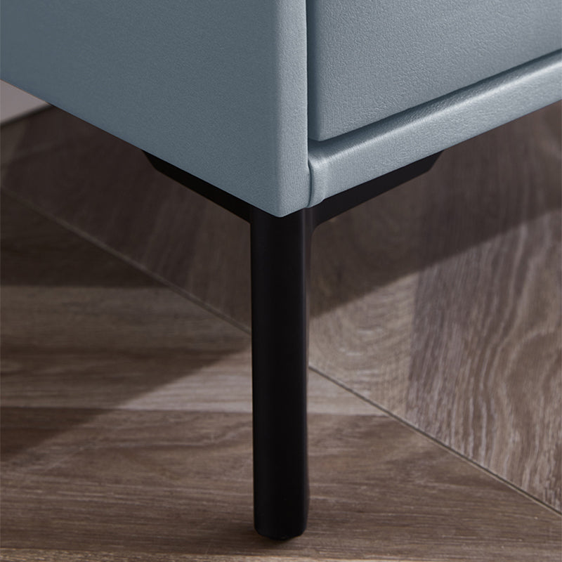 Modern Style with Two Drawers and a Choice of Color Leather Nightstand