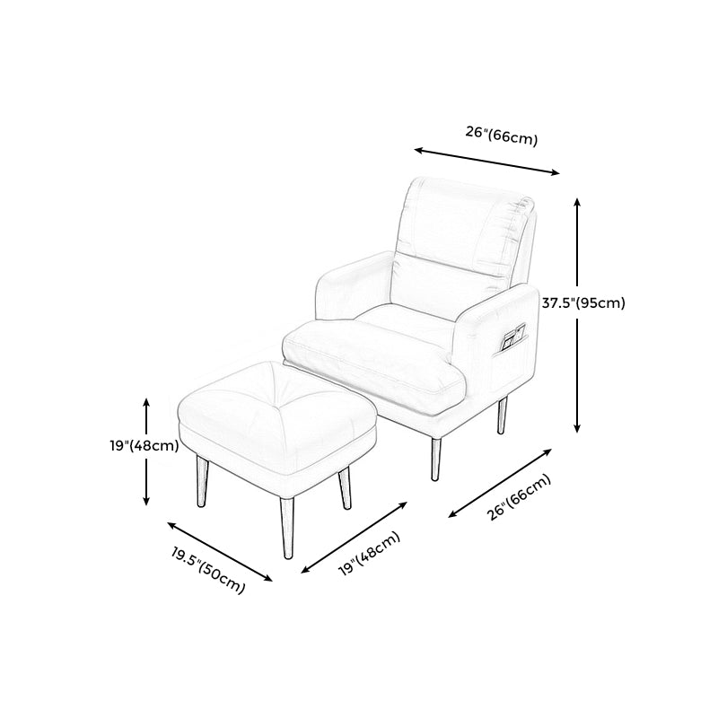 Chaise en cuir fausse 25,9 "L x 25,9" W x 37,4 "H Armes incluses pour salon pour le salon