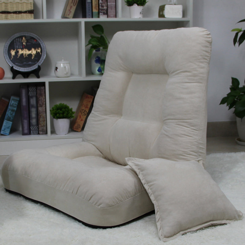 Fabric Convertible Chair 25.5" L x 25.5" W x 25.5" H Armless Chair for Living Room Off-White Clearhalo 'Accent Chairs' 'accent_chairs' 'Chairs & Seating' 'furn' 'furn_accent_chairs' 'Furniture' 'Living Room Furniture' 5311760