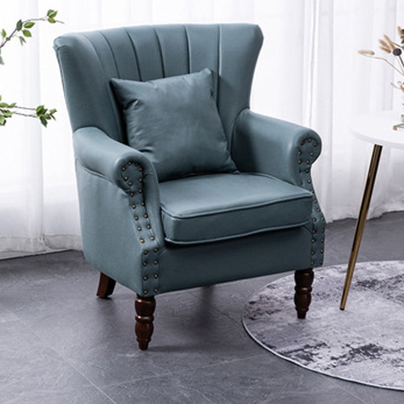 Chaise de garniture de tête de clou 29.5 "L x 29.1" W x 35 "H Chaise de cadre en bois massif pour salon