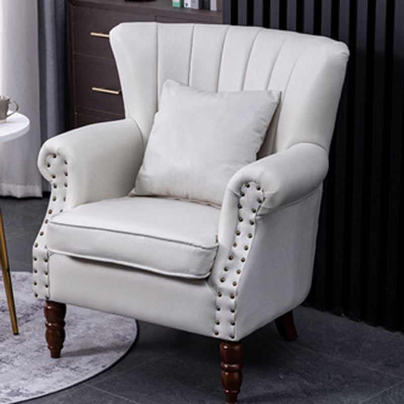 Chaise de garniture de tête de clou 29.5 "L x 29.1" W x 35 "H Chaise de cadre en bois massif pour salon