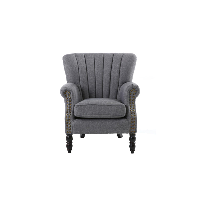 Chaise de garniture de tête de clou 29.5 "L x 29.1" W x 35 "H Chaise de cadre en bois massif pour salon