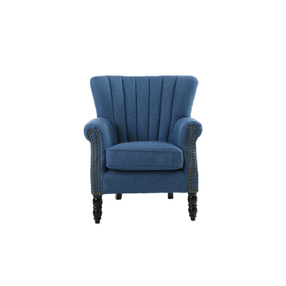 Chaise de garniture de tête de clou 29.5 "L x 29.1" W x 35 "H Chaise de cadre en bois massif pour salon